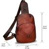 imageGenuine Leather Silng Bag for Women Small Vintage Leather Sling Backpack Fashion Shoulder Crossbody Bag Chest PurseRed