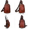 imageGenuine Leather Silng Bag for Women Small Vintage Leather Sling Backpack Fashion Shoulder Crossbody Bag Chest PurseRed