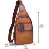 imageGenuine Leather Silng Bag for Women and Men Handmade Leather Sling Backpack Purse Shoulder Crossbody Bag Chest BagBrown