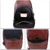 imageGenuine Leather Silng Bag for Women and Men Handmade Leather Sling Backpack Purse Shoulder Crossbody Bag Chest BagCoffee