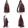 imageGenuine Leather Silng Bag for Women and Men Handmade Leather Sling Backpack Purse Shoulder Crossbody Bag Chest BagCoffee