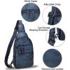 imageGenuine Leather Silng Bag for Women and Men Handmade Leather Sling Backpack Purse Shoulder Crossbody Bag Chest BagGray