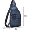 imageGenuine Leather Silng Bag for Women and Men Handmade Leather Sling Backpack Purse Shoulder Crossbody Bag Chest BagGray