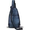 imageGenuine Leather Silng Bag for Women and Men Handmade Leather Sling Backpack Purse Shoulder Crossbody Bag Chest BagGray