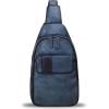 imageGenuine Leather Silng Bag for Women and Men Handmade Leather Sling Backpack Purse Shoulder Crossbody Bag Chest BagGray