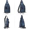 imageGenuine Leather Silng Bag for Women and Men Handmade Leather Sling Backpack Purse Shoulder Crossbody Bag Chest BagGray