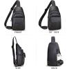 imageGenuine Leather Sling Bag Crossbody Motorcycle Bag Handmade Chest Bag Hiking Daypack Retro Shoulder Backpacks BrownBlack