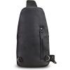 imageGenuine Leather Sling Bag Crossbody Motorcycle Bag Handmade Chest Bag Hiking Daypack Retro Shoulder Backpacks BrownBlack