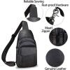 imageGenuine Leather Sling Bag Crossbody Motorcycle Bag Handmade Chest Bag Hiking Daypack Retro Shoulder Backpacks BrownBlack