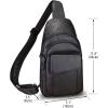 imageGenuine Leather Sling Bag Crossbody Motorcycle Bag Handmade Chest Bag Hiking Daypack Retro Shoulder Backpacks BrownBlack