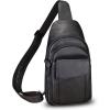 imageGenuine Leather Sling Bag Crossbody Motorcycle Bag Handmade Chest Bag Hiking Daypack Retro Shoulder Backpacks BrownBlack
