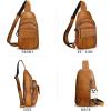 imageGenuine Leather Sling Bag Crossbody Motorcycle Bag Handmade Chest Bag Hiking Daypack Retro Shoulder Backpacks BrownBrown