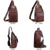 imageGenuine Leather Sling Bag Crossbody Motorcycle Bag Handmade Chest Bag Hiking Daypack Retro Shoulder Backpacks BrownCoffee