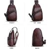 imageGenuine Leather Sling Bag Crossbody Purse Handmade Hiking Daypack Motorcycle Bag Retro Shoulder Backpack Vintage Chest Bag CoffeeCoffee
