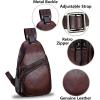 imageGenuine Leather Sling Bag Crossbody Purse Handmade Hiking Daypack Motorcycle Bag Retro Shoulder Backpack Vintage Chest Bag CoffeeCoffee