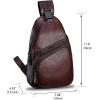 imageGenuine Leather Sling Bag Crossbody Purse Handmade Hiking Daypack Motorcycle Bag Retro Shoulder Backpack Vintage Chest Bag CoffeeCoffee