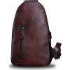imageGenuine Leather Sling Bag Crossbody Purse Handmade Hiking Daypack Motorcycle Bag Retro Shoulder Backpack Vintage Chest Bag CoffeeCoffee
