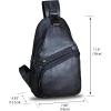 imageGenuine Leather Sling Bag Crossbody Purse Handmade Hiking Daypack Motorcycle Bag Retro Shoulder Backpack Vintage Chest Bag CoffeeDarkgrey