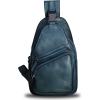 imageGenuine Leather Sling Bag Crossbody Purse Handmade Hiking Daypack Motorcycle Bag Retro Shoulder Backpack Vintage Chest Bag CoffeeNavyblue