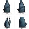 imageGenuine Leather Sling Bag Crossbody Purse Handmade Hiking Daypack Motorcycle Bag Retro Shoulder Backpack Vintage Chest Bag CoffeeNavyblue