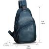 imageGenuine Leather Sling Bag Crossbody Purse Handmade Hiking Daypack Motorcycle Bag Retro Shoulder Backpack Vintage Chest Bag CoffeeNavyblue