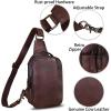 imageGenuine Leather Sling Bag Crossbody Purse Retro Handmade Hiking Daypack Motorcycle Shoulder Backpack Vintage Chest Bags CoffeeCoffee