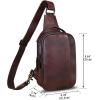 imageGenuine Leather Sling Bag Crossbody Purse Retro Handmade Hiking Daypack Motorcycle Shoulder Backpack Vintage Chest Bags CoffeeCoffee