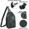 imageGenuine Leather Sling Bag Men and Women Vintage Handmade Leather Sling Backpack Shoulder Crossbody Bag Chest PurseBlack