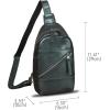 imageGenuine Leather Sling Bag Men and Women Vintage Handmade Leather Sling Backpack Shoulder Crossbody Bag Chest PurseBlack