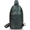 imageGenuine Leather Sling Bag Men and Women Vintage Handmade Leather Sling Backpack Shoulder Crossbody Bag Chest PurseBlack