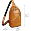 imageGenuine Leather Sling Bag Men and Women Vintage Handmade Leather Sling Backpack Shoulder Crossbody Bag Chest PurseBrown