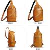 imageGenuine Leather Sling Bag Men and Women Vintage Handmade Leather Sling Backpack Shoulder Crossbody Bag Chest PurseBrown