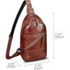 imageGenuine Leather Sling Bag Men and Women Vintage Handmade Leather Sling Backpack Shoulder Crossbody Bag Chest PurseCoffee