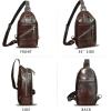 imageGenuine Leather Sling Bag Men and Women Vintage Handmade Leather Sling Backpack Shoulder Crossbody Bag Chest PurseDark Coffee