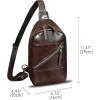 imageGenuine Leather Sling Bag Men and Women Vintage Handmade Leather Sling Backpack Shoulder Crossbody Bag Chest PurseDark Coffee