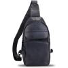 imageGenuine Leather Sling Bag for Man and Women Crossbody Purse Handmade Retro Shoulder Backpack Vintage Chest BagsBlack