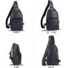 imageGenuine Leather Sling Bag for Man and Women Crossbody Purse Handmade Retro Shoulder Backpack Vintage Chest BagsBlack