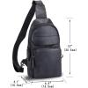 imageGenuine Leather Sling Bag for Man and Women Crossbody Purse Handmade Retro Shoulder Backpack Vintage Chest BagsBlack