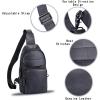 imageGenuine Leather Sling Bag for Man and Women Crossbody Purse Handmade Retro Shoulder Backpack Vintage Chest BagsBlack