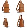 imageGenuine Leather Sling Bag for Man and Women Crossbody Purse Handmade Retro Shoulder Backpack Vintage Chest BagsBrown