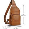 imageGenuine Leather Sling Bag for Man and Women Crossbody Purse Handmade Retro Shoulder Backpack Vintage Chest BagsBrown