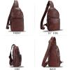 imageGenuine Leather Sling Bag for Man and Women Crossbody Purse Handmade Retro Shoulder Backpack Vintage Chest BagsCoffee