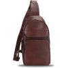 imageGenuine Leather Sling Bag for Man and Women Crossbody Purse Handmade Retro Shoulder Backpack Vintage Chest BagsCoffee