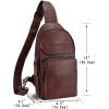 imageGenuine Leather Sling Bag for Man and Women Crossbody Purse Handmade Retro Shoulder Backpack Vintage Chest BagsCoffee