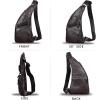 imageGenuine Leather Sling Bag for Men Vintage Handmade Crossbody Daypack Hiking Backpack Retro Crossbody Shoulder Bags LightCoffeeDarkcoffee