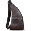imageGenuine Leather Sling Bag for Men Vintage Handmade Crossbody Daypack Hiking Backpack Retro Crossbody Shoulder Bags LightCoffeeDarkcoffee