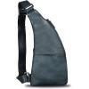 imageGenuine Leather Sling Bag for Men Vintage Handmade Crossbody Daypack Hiking Backpack Retro Crossbody Shoulder Bags LightCoffeeGrey