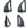 imageGenuine Leather Sling Bag for Men Vintage Handmade Crossbody Daypack Hiking Backpack Retro Crossbody Shoulder Bags LightCoffeeGrey