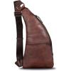imageGenuine Leather Sling Bag for Men Vintage Handmade Crossbody Daypack Hiking Backpack Retro Crossbody Shoulder Bags LightCoffeeLightcoffee