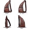 imageGenuine Leather Sling Bag for Men Vintage Handmade Crossbody Daypack Hiking Backpack Retro Crossbody Shoulder Bags LightCoffeeLightcoffee